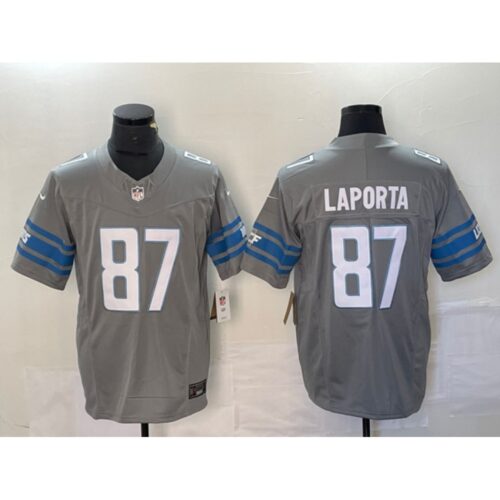 68627ff69d2af_1 Men's Detroit Lions #87 Sam LaPorta Grey 2023 F.U.S.E. Vapor Untouchable Limited Stitched Jersey