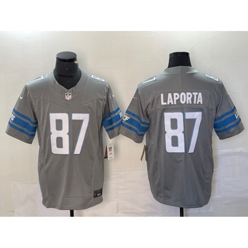 68627ff69d2af_1 Men's Detroit Lions #87 Sam LaPorta Grey 2023 F.U.S.E. Vapor Untouchable Limited Stitched Jersey
