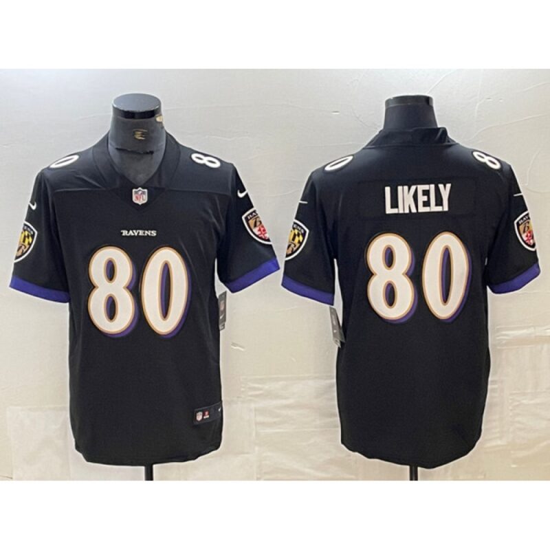 6862803f7466f_1 Men's Baltimore Ravens #80 Isaiah Likely Black Vapor Limited Football Jersey