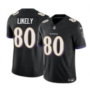 6862804326f2b_1 Men's Baltimore Ravens #80 Isaiah Likely Black 2023 F.U.S.E. Vapor Limited Football Jersey