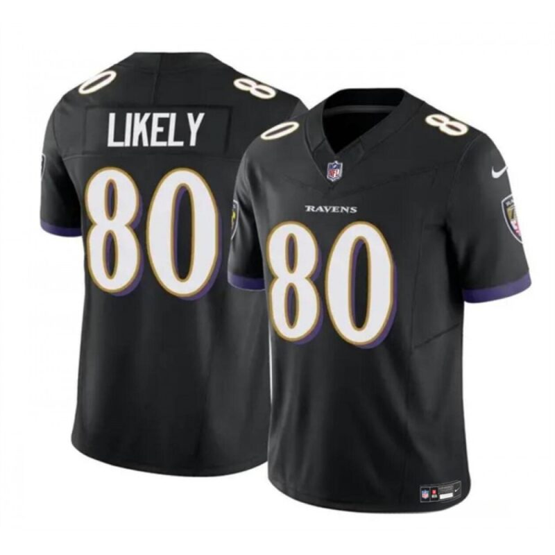 6862804326f2b_1 Men's Baltimore Ravens #80 Isaiah Likely Black 2023 F.U.S.E. Vapor Limited Football Jersey