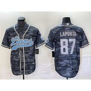 6862805f165eb_1 Men's Detroit Lions #87 Sam LaPorta Grey Camo Cool Base Stitched Baseball Jersey