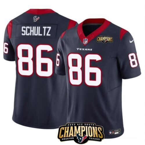 686280747f299_1 Men's Houston Texans #86 Dalton Schultz Navy 2023 F.U.S.E. AFC South Champions Patch Vapor Untouchable Limited Stitched Football Jersey