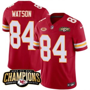 6862808a3129e_1 Men's Kansas City Chiefs #84 Justin Watson Red 2023 F.U.S.E. AFC West Champions With "NKH" Patch Vapor Untouchable Limited Stitched Jersey