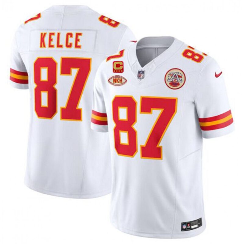 6862809905109_1 Men's Kansas City Chiefs #87 Travis Kelce White 2024 F.U.S.E. With "NKH" Patch And 4-star C Patch Vapor Untouchable Limited Stitched Jersey