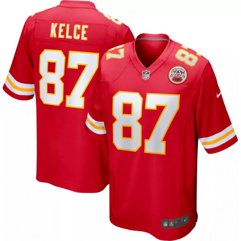 6862809c97d2b_1 Men's Kansas City Chiefs #87 Travis Kelce Red Stitched Game Jersey