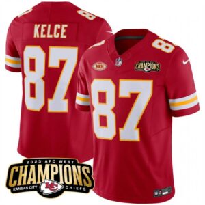 686280a041a79_1 Men's Kansas City Chiefs #87 Travis Kelce Red 2023 F.U.S.E. AFC West Champions With "NKH" Patch Vapor Untouchable Limited Stitched Jersey