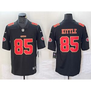 686280c12e561_1 Men's San Francisco 49ers #85 George Kittle Black Vapor Untouchable Limited Stitched Jersey