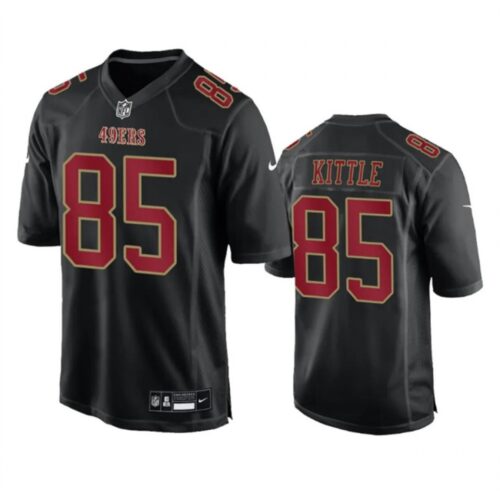 686280c4e6096_1 Men's San Francisco 49ers #85 George Kittle Black Fashion Limited Stitched Football Game Jersey