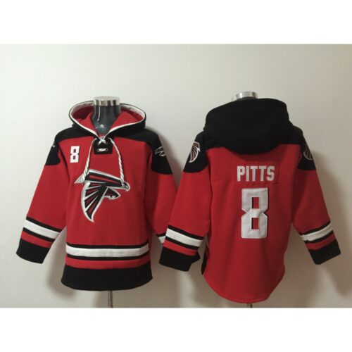 686280cc50e94_1 Men's Atlanta Falcons #8 Kyle Pitts Red Ageless Must-Have Lace-Up Pullover Hoodie