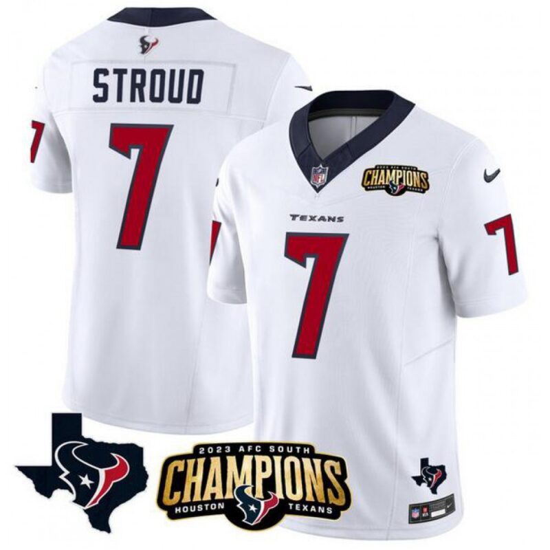 686280f499ab1_1 Men's Houston Texans #7 C.J. Stroud White 2023 F.U.S.E. AFC South Champions Patch And Team Logo Patch Vapor Untouchable Limited Stitched Football Jersey
