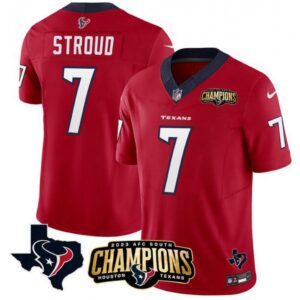 686280f89153c_1 Men's Houston Texans #7 C.J. Stroud Red 2023 F.U.S.E. AFC South Champions Patch And Team Logo Patch Vapor Untouchable Limited Stitched Football Jersey
