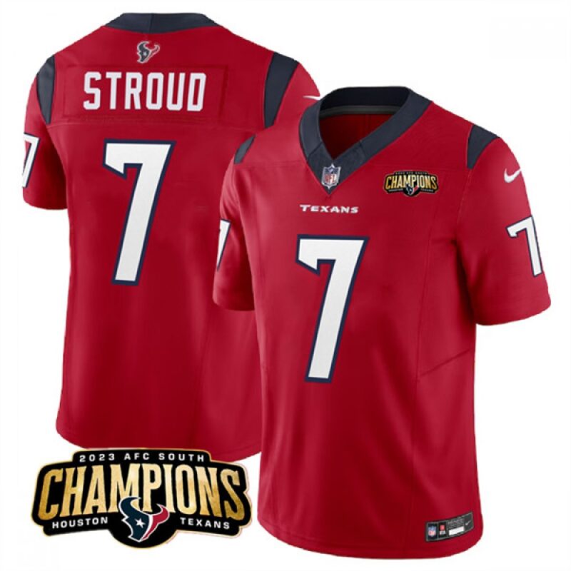 6862811339fb9_1 Men's Houston Texans #7 C.J. Stroud Red 2023 F.U.S.E. AFC South Champions Patch Vapor Untouchable Limited Stitched Football Jersey