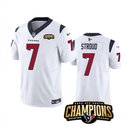 6862811aa2781_1 Men's Houston Texans #7 C.J. Stroud White 2023 F.U.S.E. AFC South Champions Patch Vapor Untouchable Limited Stitched Football Jersey