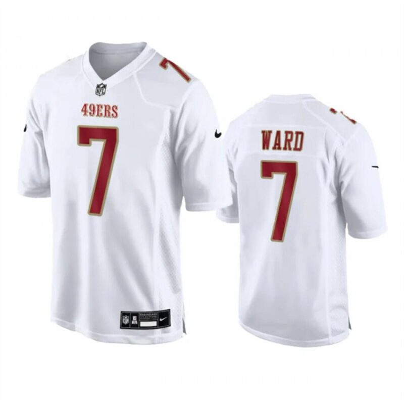 686281490015a_1 Men's San Francisco 49ers #7 Charvarius Ward White Fashion Limited Stitched Football Game Jersey