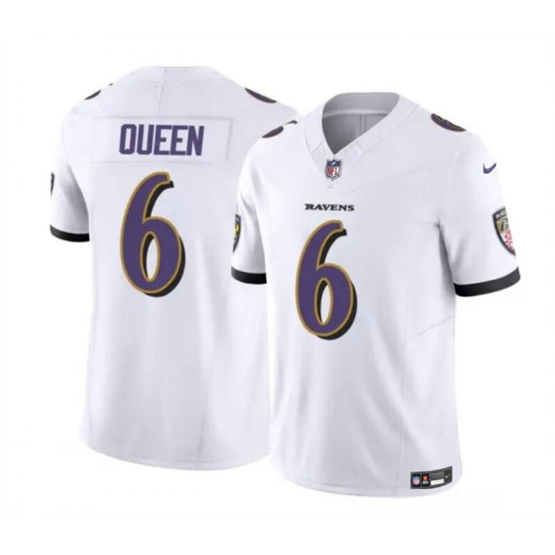 68628189b221b_1 Men's Baltimore Ravens #6 Patrick Queen White 2023 F.U.S.E. Vapor Limited Football Jersey