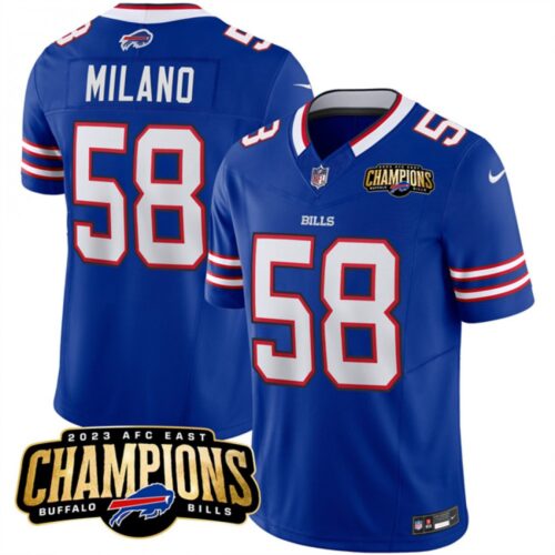 68628194979cc_1 Men's Buffalo Bills #58 Matt Milano Blue 2023 F.U.S.E. AFC East Champions Ptach Stitched Football Jersey