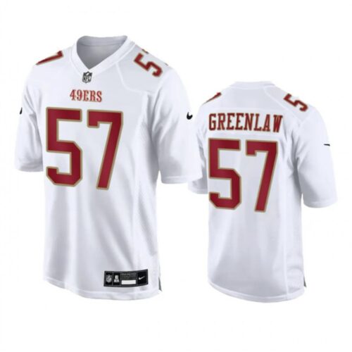 686281d3414c1_1 Men's San Francisco 49ers #57 Dre Greenlaw White Fashion Limited Stitched Football Game Jersey