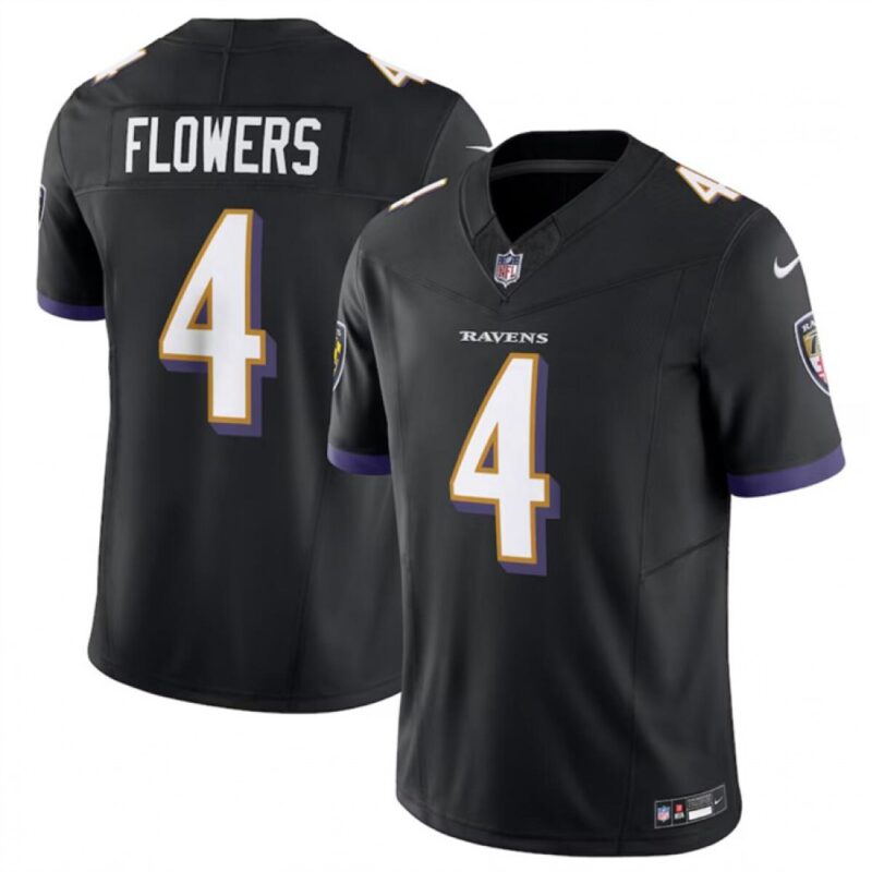 6862826529a35_1 Men's Baltimore Ravens #4 Zay Flowers Black 2023 F.U.S.E. Vapor Limited Football Jersey