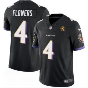 6862826cc3b49_1 Men's Baltimore Ravens #4 Zay Flowers Black 2023 F.U.S.E. With John Madden Patch Vapor Limited Football Jersey