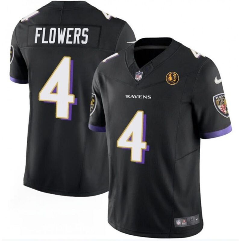 6862826cc3b49_1 Men's Baltimore Ravens #4 Zay Flowers Black 2023 F.U.S.E. With John Madden Patch Vapor Limited Football Jersey