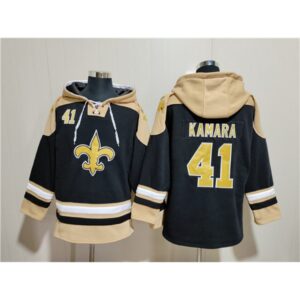 686282a5d95e6_1 Men's New Orleans Saints #41 Alvin Kamara Black Ageless Must-Have Lace-Up Pullover Hoodie