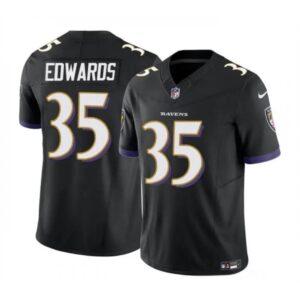686282c120e2b_1 Men's Baltimore Ravens #35 Gus Edwards Black 2023 F.U.S.E. Vapor Limited Football Jersey