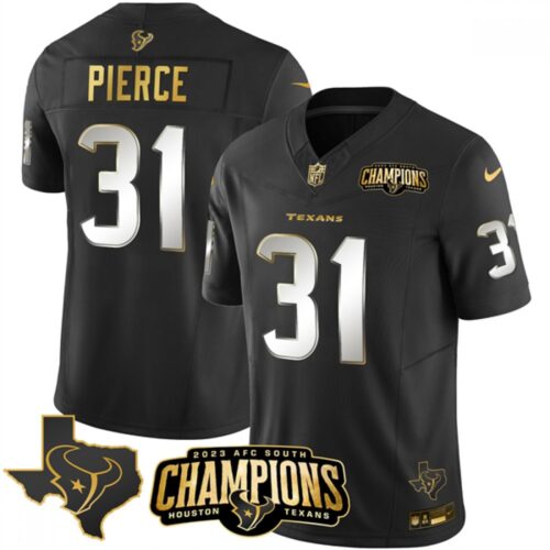 686282cc6f6cb_1 Men's Houston Texans #31 Dameon Pierce Black Golden 2023 F.U.S.E. With AFC South Champions Patch And Team Logo Patch Limited Stitched Football Jersey