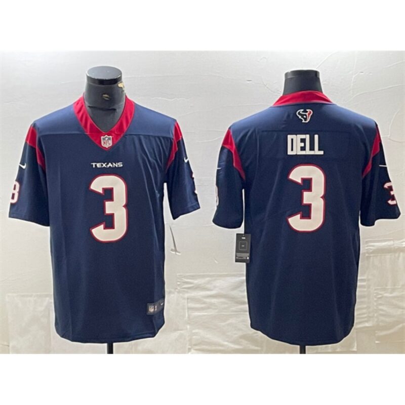686283380effd_1 Men's Houston Texans #3 Tank Dell Navy Vapor Untouchable Stitched Football Jersey