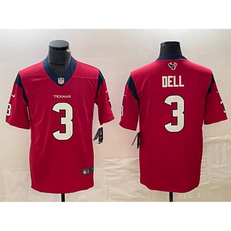 6862834a5d9e8_1 Men's Houston Texans #3 Tank Dell Red Vapor Untouchable Stitched Football Jersey