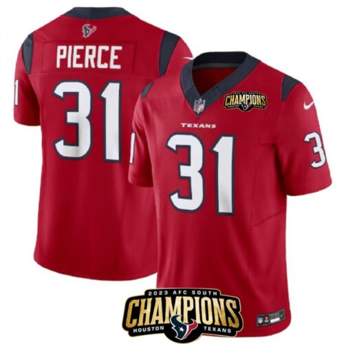 6862834ebb454_1 Men's Houston Texans #31 Dameon Pierce Red 2023 F.U.S.E. AFC South Champions Patch Vapor Untouchable Limited Stitched Football Jersey