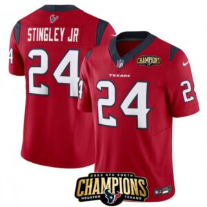 6862839eadfe9_1 Men's Houston Texans #24 Derek Stingley Jr. Red 2023 F.U.S.E. AFC South Champions Patch Vapor Untouchable Limited Stitched Football Jersey