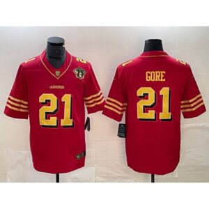 686283bfc40d1_1 Men's San Francisco 49ers #21 Frank Gore Red Gold With 75th Patch Vapor Untouchable Limited Stitched Jersey