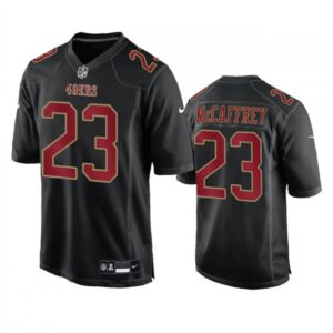 686283d6c657e_1 Men's San Francisco 49ers #23 Christian McCaffrey Black Fashion Limited Stitched Football Game Jersey