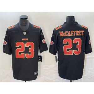686283e242630_1 Men's San Francisco 49ers #23 Christian McCaffrey Black Vapor Untouchable Limited Stitched Jersey