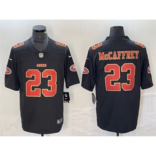 686283e242630_1 Men's San Francisco 49ers #23 Christian McCaffrey Black Vapor Untouchable Limited Stitched Jersey