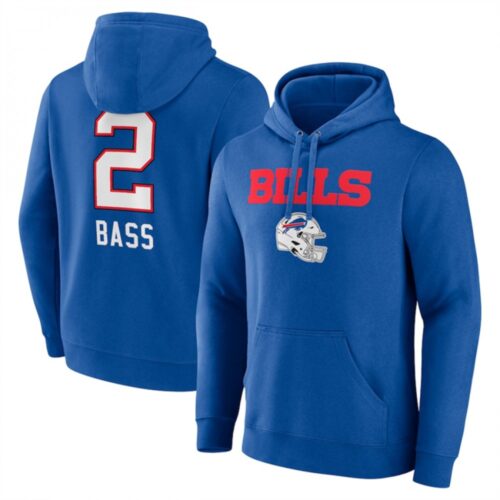 6862840b61737_1 Men's Buffalo Bills #2 Tyler Bass Blue Team Wordmark Player Name & Number Pullover Hoodie