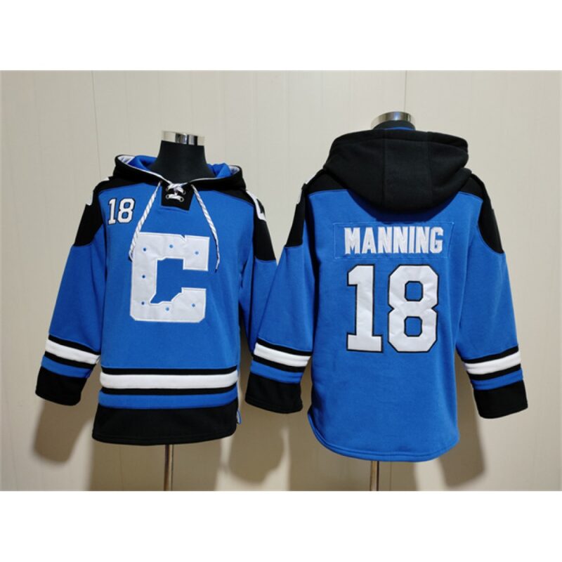 6862841669d57_1 Men's Indianapolis Colts #18 Peyton Manning Blue Ageless Must-Have Lace-Up Pullover Hoodie
