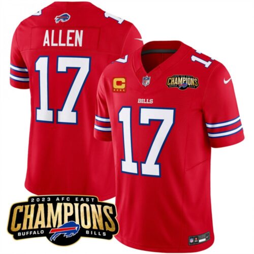 68628437922f1_1 Men's Buffalo Bills #17 Josh Allen Red 2023 F.U.S.E. AFC East Champions With 4-star C Ptach Stitched Football Jersey