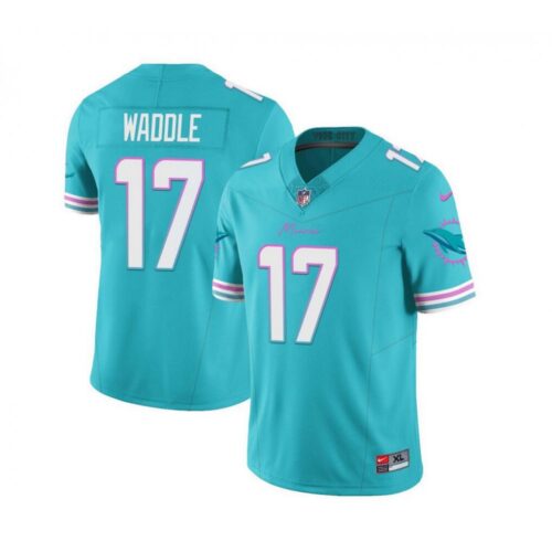 6862844b27009_1 Men's Miami Dolphins #17 Jaylen Waddle Aqua 2023 F.U.S.E Vapor Limited Stitched Football Jersey