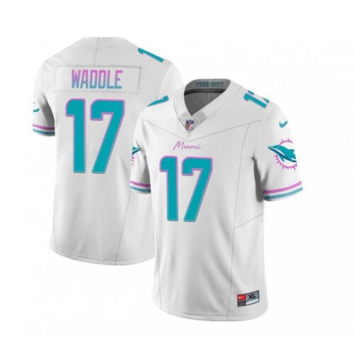 6862844e9e5ef_1 Men's Miami Dolphins #17 Jaylen Waddle White 2023 F.U.S.E Vapor Limited Stitched Football Jersey