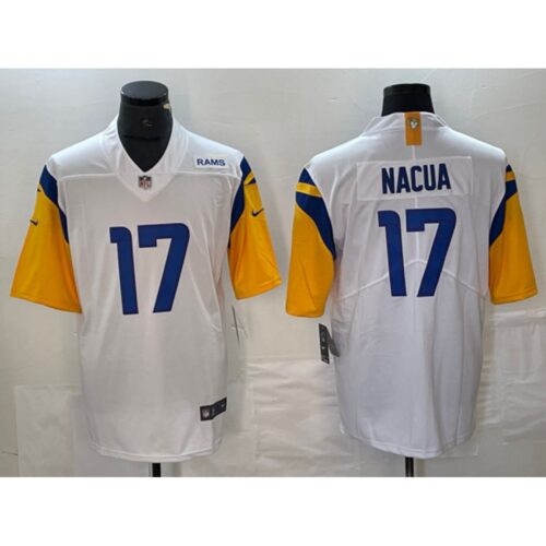 68628455de286_1 Men's Los Angeles Rams #17 Puka Nacua White Vapor Untouchable Limited Stitched Jersey