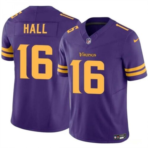 6862848522f45_1 Men's Minnesota Vikings #16 Jaren Hall Purple 2023 F.U.S.E. Vapor Untouchable Color RushLimited Stitched Jersey