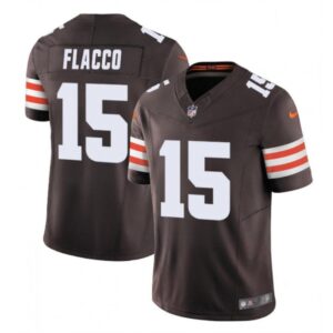 686284cfc8dd3_1 Men's Cleveland Browns #15 Joe Flacco Brown 2023 F.U.S.E. Vapor Limited Stitched Football Jersey