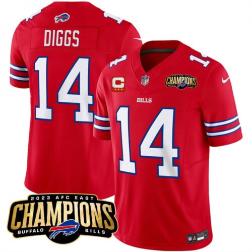 686284db8eea5_1 Men's Buffalo Bills #14 Stefon Diggs Red 2023 F.U.S.E. AFC East Champions With 3-star C Ptach Stitched Football Jersey