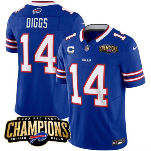 686284dfef58b_1 Men's Buffalo Bills #14 Stefon Diggs Blue 2023 F.U.S.E. AFC East Champions With 3-star C Ptach Stitched Football Jersey
