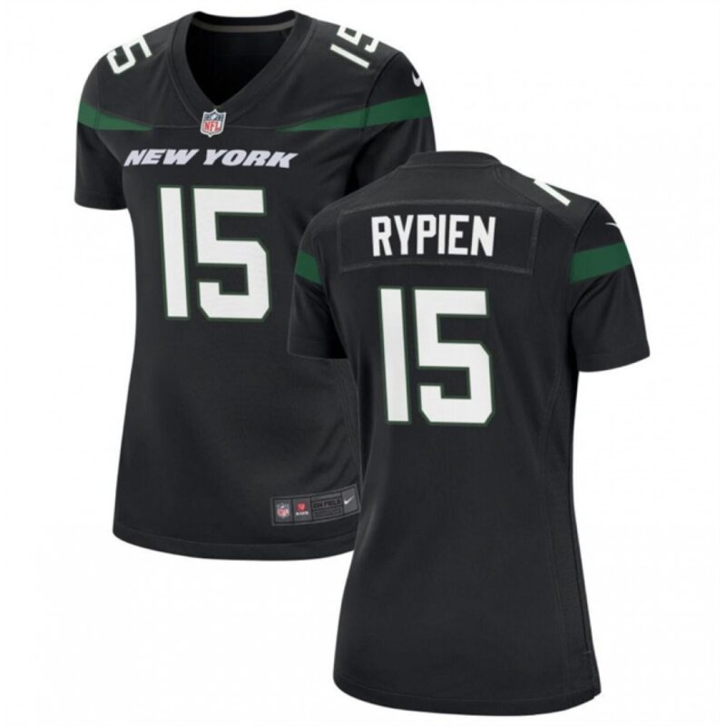 6862852438f5c_1 Women's New York Jets #15 Brett Rypien Black Stitched Football Jersey(Run Small)