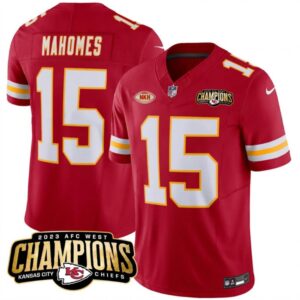 6862853b77255_1 Men's Kansas City Chiefs #15 Patrick Mahomes Red 2023 F.U.S.E. AFC West Champions With "NKH" Patch Vapor Untouchable Limited Stitched Jersey