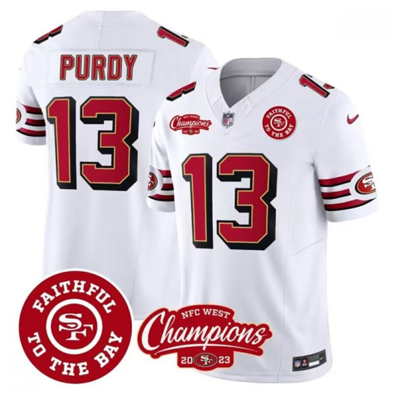 6862855fc88ad_1 Men's San Francisco 49ers #13 Brock Purdy White 2023 F.U.S.E. Faithful To The Bay And NFC West Champions Patch Stitched Football Jersey