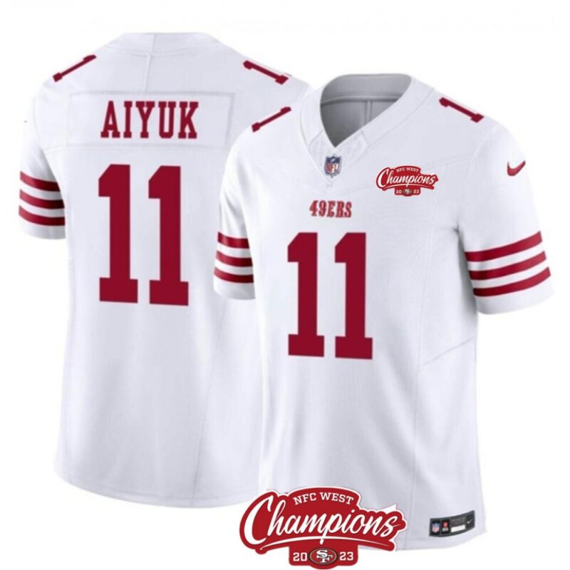 686285da476b9_1 Men's San Francisco 49ers #11 Brandon Aiyuk White 2023 F.U.S.E. NFC West Champions Patch Stitched Football Jersey